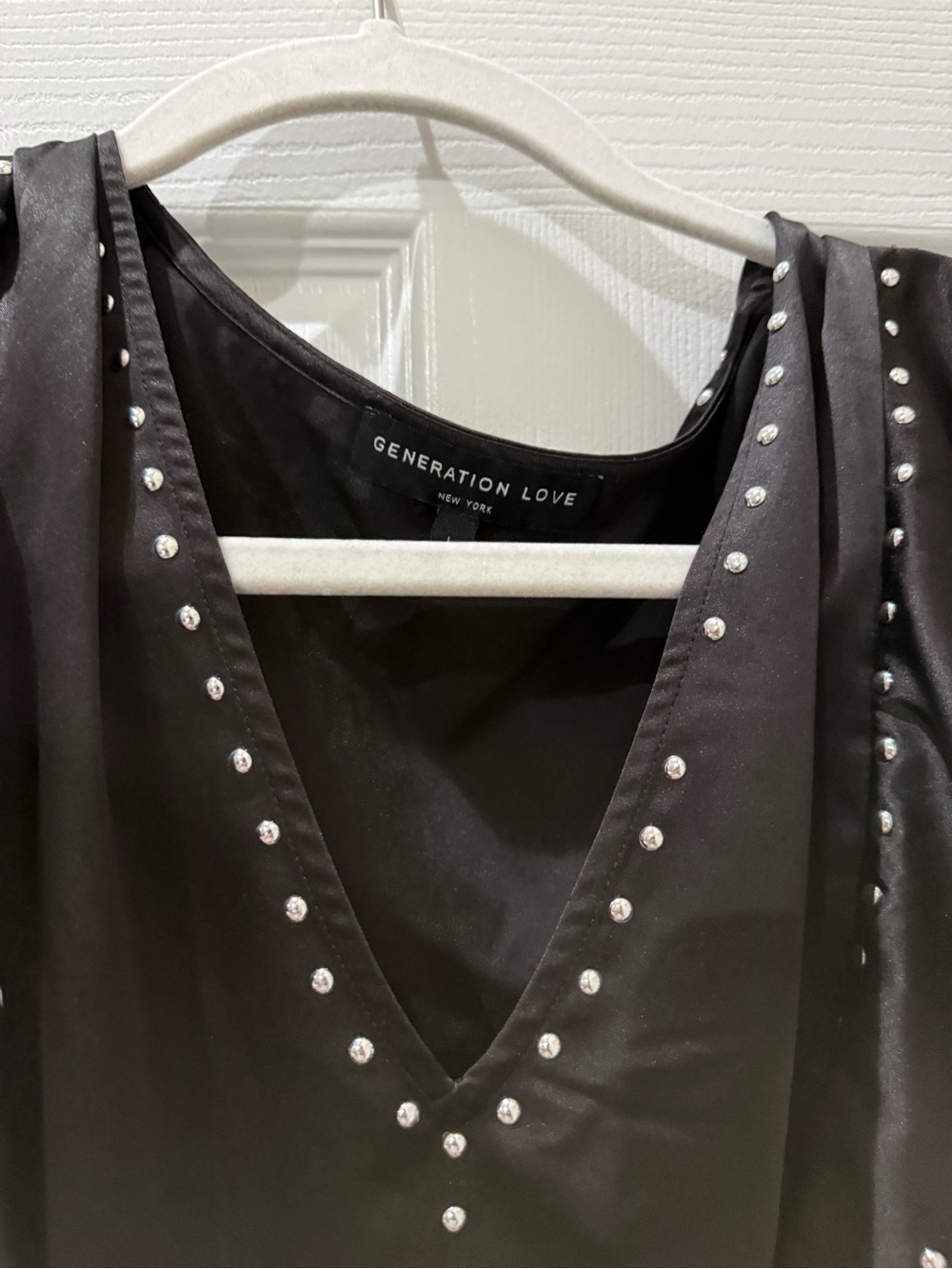 Generation Love Black V-Neck Stud & Ruffle Camisole - Picture 5 of 6